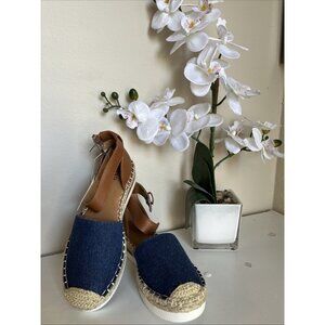 ANA A New Approach Blue Perforated Espadrille Sandals – Size 6 – NEW with Tags